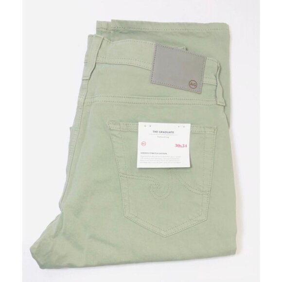 AG Adriano Goldschmied Mens Green SUD Slim Straight Leg Pants Sz 30 x 34 New - Picture 3 of 8
